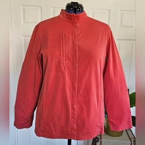 EILEEN FISHER  Mandarin/Band Collar Jacket With Hand Zipperd Pockets!